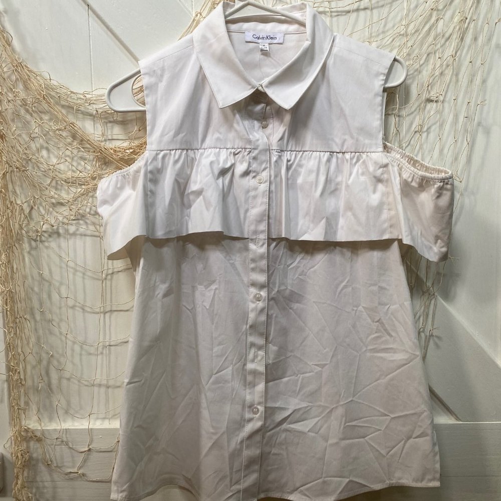 White Coldshoulder Blouse